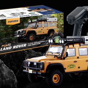 Fms Land Rover Defender 110 giallo FCX10 1/10 montato con radio senza LiPo cod.BEEFMS11045RS
