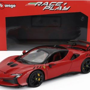 Burago Ferrari SF90XX Stradale Rossa metal e nera 1/18  cod.bur18-16020r