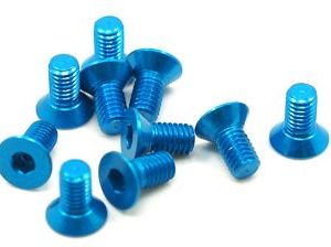 Yeahracing VITI IN ALLUMINIO 3×6 BLU testa svasata 10pz cod.ahf-306bu