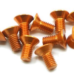 Yeahracing VITI IN ALLUMINIO 3×6 ORANGE TESTA SVASATA 10pz cod.ahf-306or
