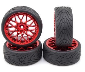 Gomme lattice scolpite e cerchi rossi LS offset +3 4pz cod.gpedwl-0108
