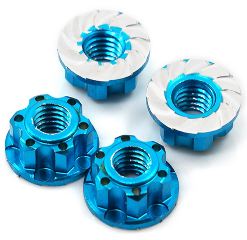 Dadi M4 flangiati alleggeriti blu M4  4pz 0448lb