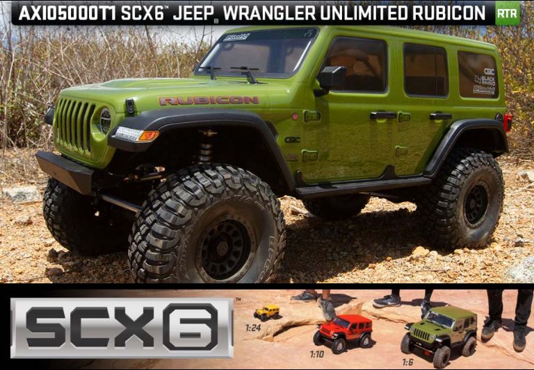 Axial SCX6 Jeep JLU Wrangler verde 1/6 brushless con radio peso 11,3kg cod.axialscx6verde