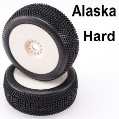 Hotrace Gomme + cerchi Alaska Dure 2pz buggy 1/8 incollate cod.001-0443 - immagine 2