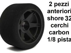 Hotrace Gomme Shore 32 Carbon anteriori pista 1/8 cerchi carbon cod.htr1002