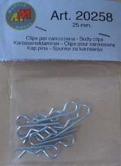 CLIPS CARROZZERIE PICCOLA 1/8 10pz 25mm cod.20258