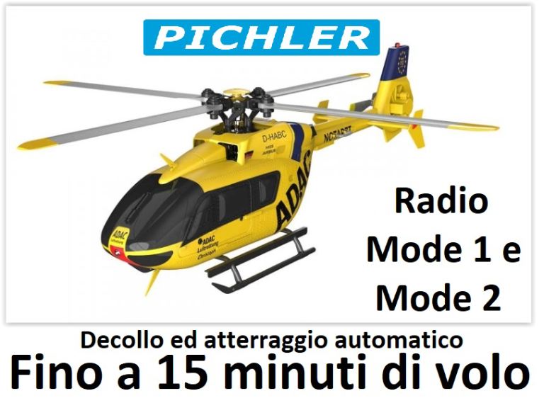 Elicottero EC135 ADAC quadripala con radio completo di tutto cod.15570 - immagine 2