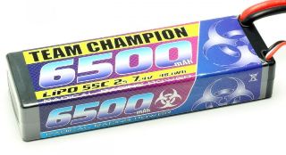 Team champion batteria LiPo 2s 7,4v 6500mAh 55C cod.pchc4843