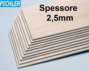Tavole di balsa 2,5x100x1000mm 1pz primissima scelta cod.pchc6442