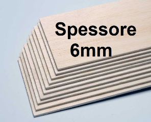 Tavole di balsa 6x100x1000mm 1pz cod.6446