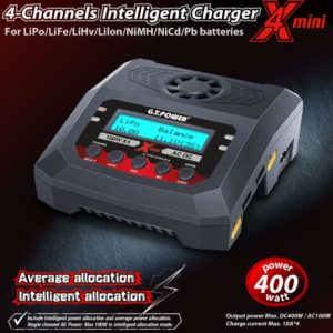 Robitronic Caricabatterie X4 Mini a 4 uscite 1-4s 24/220v 100W AC 10A cod.gt169