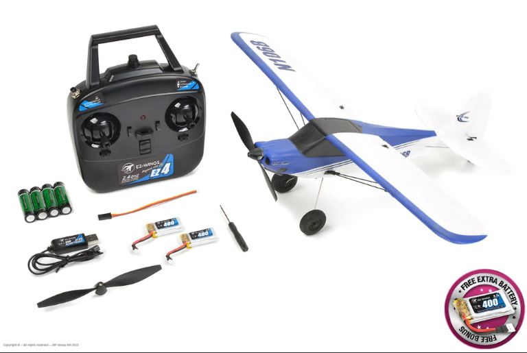 Mini Cub Blu 450mm completo di tutto EZ-Wings con 2 LiPo cod.ez-020