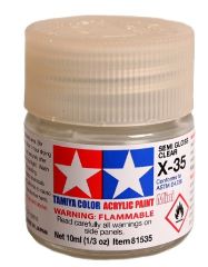 Tamiya Colore acrilico X-35 Semi Gloss Clear 1pz trasparente semi-lucido cod.81535 - immagine 2