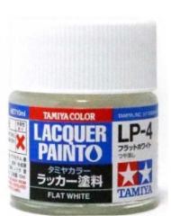 Tamiya LP-4 FLAT WHITE 1pz bottiglietta colore a smalto cod.82104 - immagine 2