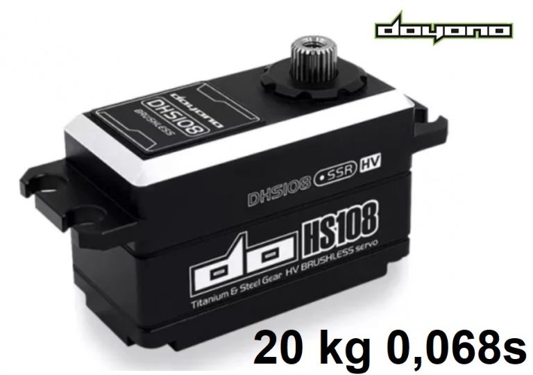 Doyono Servo HS108 a basso profilo 20kg 0,055s @8,4v brushless cod.dhs108 - immagine 2