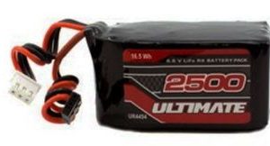 Ultimate LiFe RX 2S 6,6v 2500mAh 2+3   58x30x31mm PESO 90gr cod.radur4454