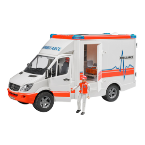 Bruder  Ambulanza con autista con luce lampeggiante 02536