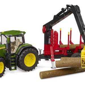Bruder BRUDER TRATTORE JOHN DEERE 7R 350 CON RIMORCHIO E 4 TRONCHI cod.03154