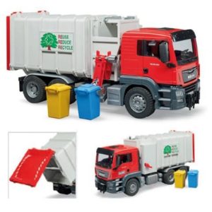 BRUDER 03761 CAMION MAN TGS TRASPORTO RIFIUTI caricamento laterale cod.03761