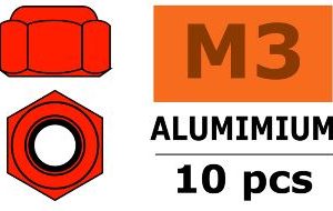 DADI AUTOBLOCANTI ROSSI M3 10pz IN ALLUMINIO cod.gf-0400-035