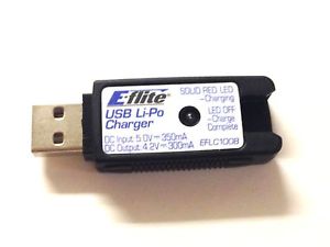 E-flite Carica batterie Lipo 1S USB 350mAh Nano QX