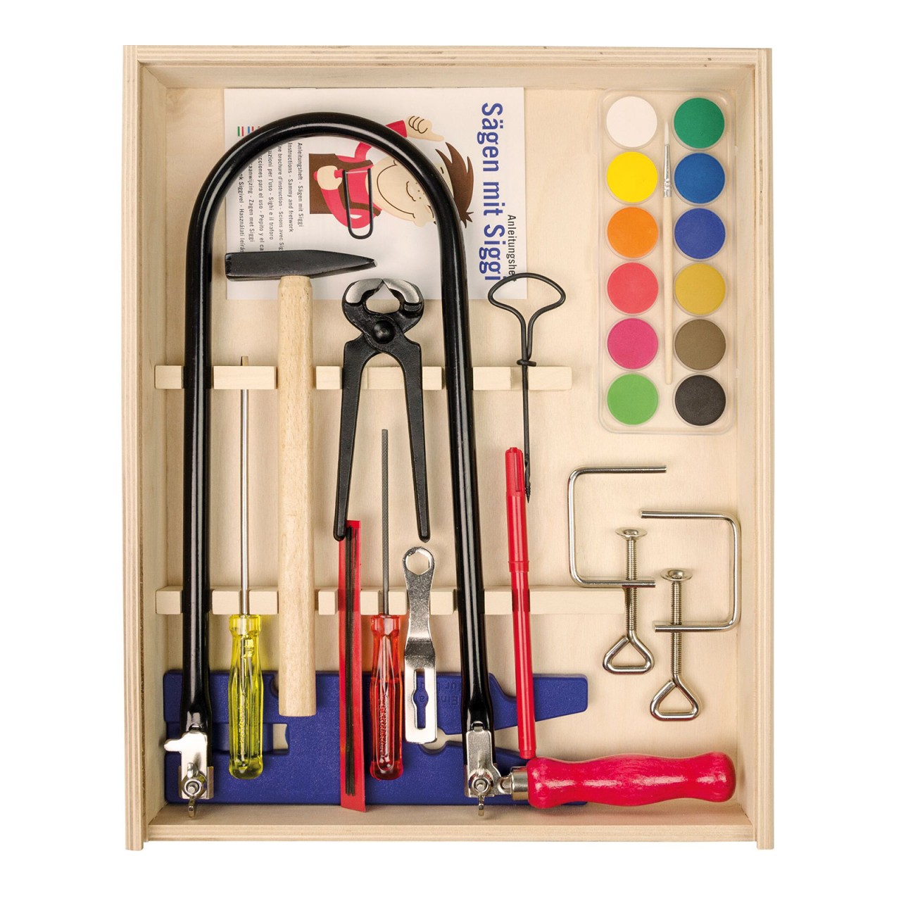 Kit traforo con acquerelli con valigetta in legno cod.429s - immagine 2