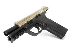 PISTOLA ICS A GAS ALPHA FRAME SD4 BLACK/TAN SCARRELLANTE LEOPARD EYE cod.ble-001-sd4 - immagine 2