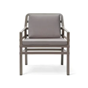 POLTRONA ARIA NARDI BIANCA CON CUSCINO GRIGIO
