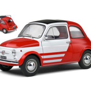 SOLIDO FIAT 500 ABARTH ROBE DI KAPPA 1965 WHITE/RED 1:18 Modellino cod.1801408