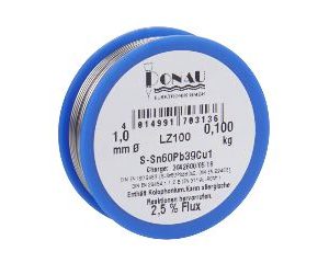 Stagno per saldatura Ø 1 mm, bobina da 100gr cod.lz100