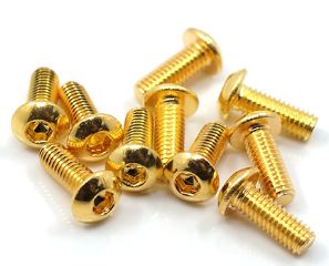 Yeah racing VITI TESTA BOMBATA ORO 3x10mm 10pz ACCIAIO INOSSIDABILE 12.9 cod.gpedshp-310gd